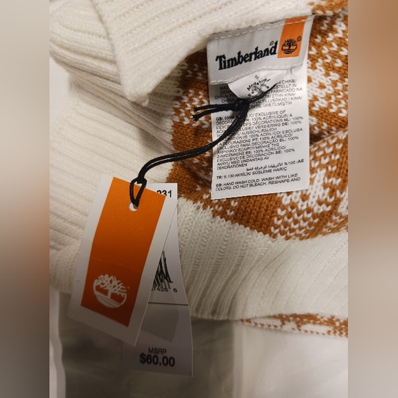 TIMBERLAND Scarf NEW with tags 10x66 inches Perfect for Fall! - Picture 7 of 10